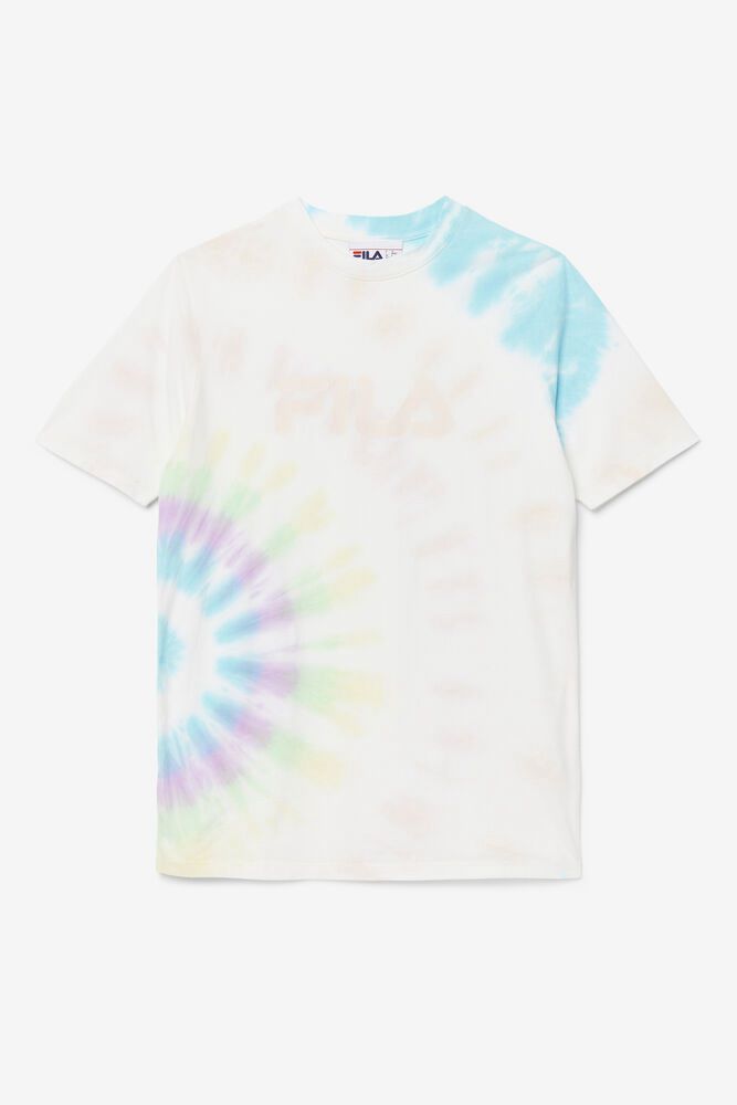 Fila T-Shirt Alivia Tie Dye Womens White - India ZCJ-198743